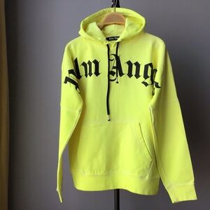 Palm Angels neon yellow hoodie size Small